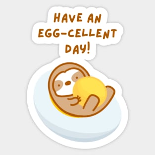 Have An Eggcellent Day Sloth Sticker